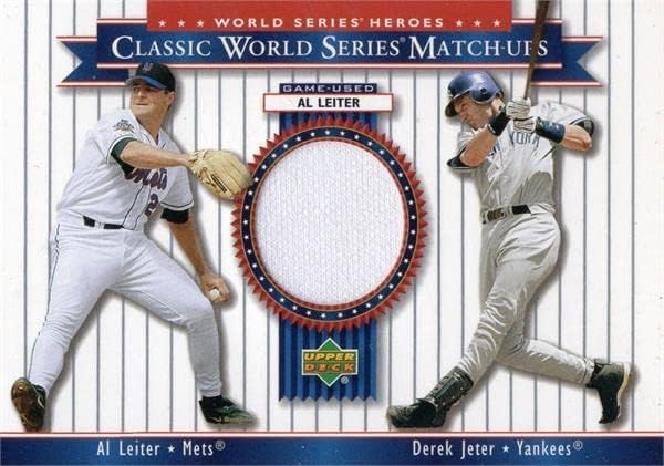 Al Leiter oyuncu yıpranmış forması yama beyzbol kartı (New York Mets) 2002 Üst Güverte Dünya Serisi Eşleşmeleri MUOOB-MLB