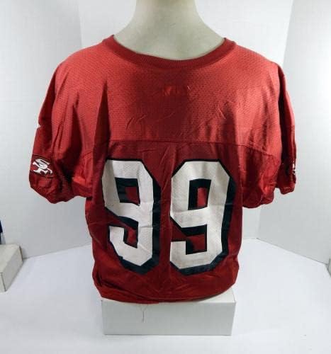 2002 San Francisco 49ers Sean Moran 99 Oyun Kullanılmış Kırmızı Antrenman Forması XL DP34436-İmzasız NFL Oyun Kullanılmış
