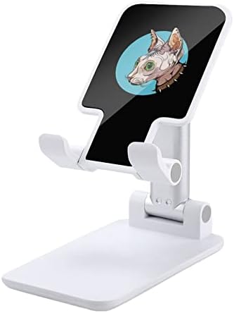 Sfenks Kedi Kafası cep telefonu standı Masası Katlanabilir telefon tutucu Yükseklik Açısı Ayarlanabilir Sağlam Standı Siyah