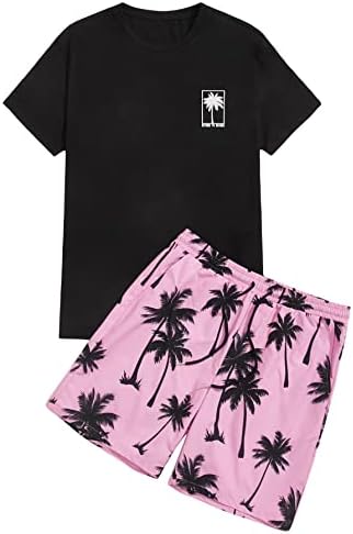 GORGLİTTER erkek İki Parçalı Kıyafetler Hawaii Setleri Grafik Gömlek ve Şort Eşofman Takımları Setleri
