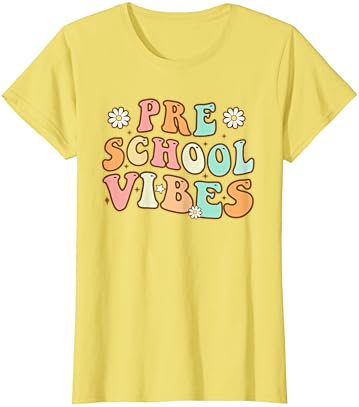 Okula Dönüş Okul Öncesi Vibes Retro Öğretmen Anaokulu T-Shirt