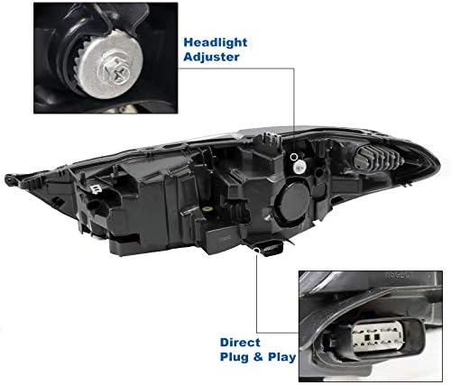 ZMAUTOPARTS LED Switchback Halojen Projektör Farlar Krom w / 6 Mavi DRL ile Uyumlu 2017-2020 Ford Fusion