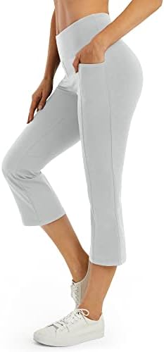 G4Free Bootcut Kapriler Kadınlar için Flare Yoga cepli pantolon Çapraz / Düz Bel Yüksek Belli