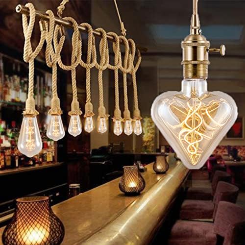 YDJoo Kalp Vintage Ediosn Ampul 4 W Antik Stil Filament Ampuller Kalp Şekli LED Edison Ampuller Sıcak Beyaz 2300 K Amber