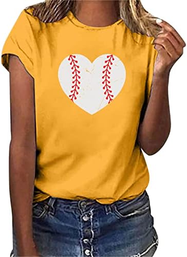 Kuru Tee Gömlek Kadın Kadın Rahat Beyzbol Baskı Kısa Kollu Ekip Boyun Gevşek Tshirt Bluz Tops Bayan Rahat