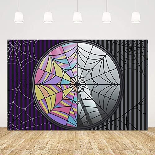 Ticuenicoa 5x3ft Örümcek Web Pencere Gotik Zemin Çarşamba Korku Tema Doğum Günü Fotoğraf Arka Plan Çarşamba Parti Süslemeleri