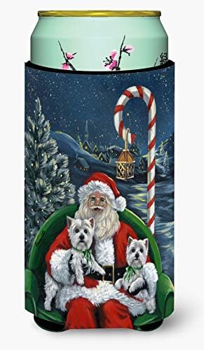 Caroline's Treasures PPP3228TBC Westie Noel Noel Baba'nın Köyü Uzun Boylu Çocuk Kucaklayıcı, Soğutabilir Kol Kucaklayıcı