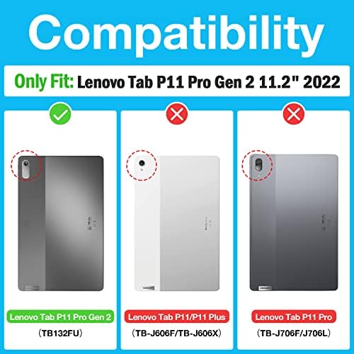 ProCase Darbeye Dayanıklı Kılıf için Lenovo Tab P11 Pro Gen 2 11.2 2022, ince Standı Folio Koruyucu Sert Kabuk Kapak için