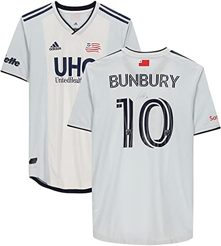 Teal Bunbury New England Devrimi İmzalı Maç - 2020 MLS Sezonundan İkinci El 10 Beyaz Forma-İmzalı Futbol Formaları