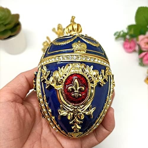 Faberge Yumurta Biblo kutusu Rus Takı Yumurta İmparatorluk Mücevher Yumurta Aslan İmparator Taç Faberge Kutusu Rus Mücevher