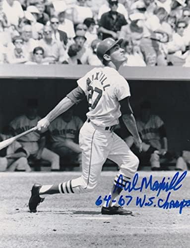 DAL MAXVİLL ST. LOUİS CARDİNALS 1964,67 WS CHAMPS EYLEM imzalı 8x10-İmzalı MLB Fotoğrafları