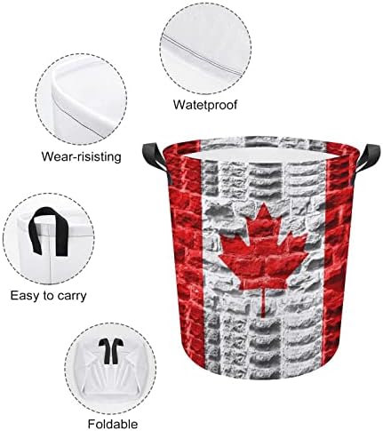 Kanada Bayrağı Katlanabilir çamaşır sepeti çamaşır Sepeti Kolları ile Çamaşır Kutusu Kirli Giysiler Çanta Üniversite Yurdu