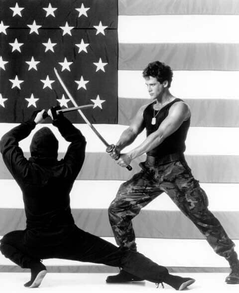 Michael Dudikoff sallanan kılıç 1985 film Amerikan Ninja 5x7 inç fotoğraf