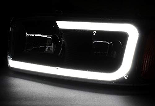 DriftX Performans, 4 ADET Siyah Amber LED farlar + Tampon Lambası 1999-2006 GMC Sierra 1500 2500 G2 ile uyumlu, siyah Konut