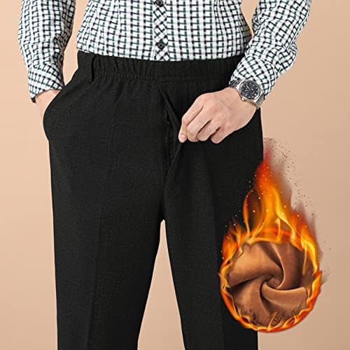 Erkek Rahat ve Rahat Sonbahar ve Kış Katı Artı Kadife Fermuarlı cep Pantolon Pantolon Atletik Giyim Erkekler için