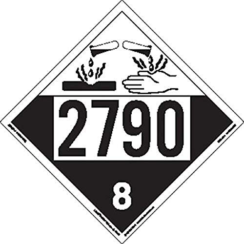Labelmaster ZT4-2790 UN 2790 Aşındırıcı Tehlikeli Madde Afişi, Etiket Tahtası (25'li Paket)