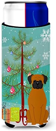 Caroline's Treasures BB4240MUK Merry Christmas Tree Fawn Boxer İnce kutular için Ultra Hugger, Soğutucu Kol Hugger Makinede