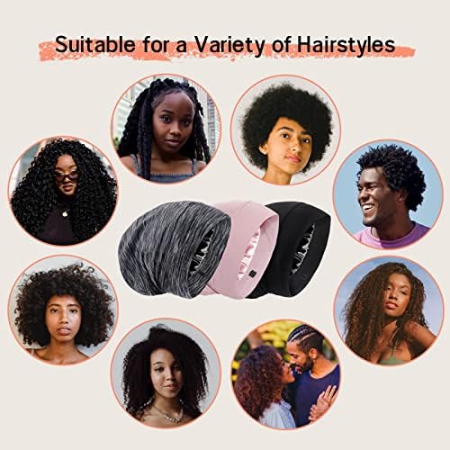 ıCooBreeze Dut İpek Astarlı Uyku Kap Kaput Kıvırcık Saçlar için, Kalmak Saç Sarma, Kadınlar Erkekler için ayarlanabilir Kayış
