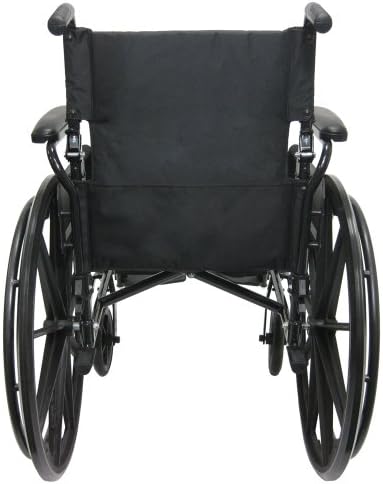 Karman Healthcare 802N-DY-E Alüminyum Hafif Tekerlekli Sandalye, Arka Kol Dayamalı, Yükseltilmiş Bacak Dayamalı, Siyah, 16