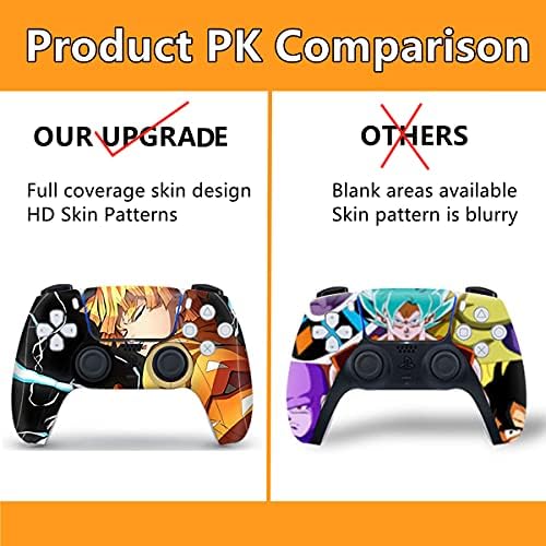 Mmoptop PS5 Cilt Disk Baskı Zenitsu Anime Konsolu ve Denetleyici Vinil Kapak Skins Sarar Playstation 5 Disk Sürümü