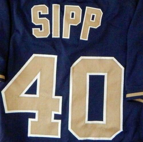 2014 San Diego Padres Tony Sıpp 40 Oyun Kullanılmış Donanma Forması BP 342-Oyun Kullanılmış MLB Formaları