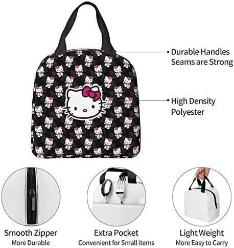 KNOKR Yeniden Kullanılabilir öğle yemeği çantası Taşınabilir kalınlaşmış yalıtımlı bento çantası kadın erkek piknik hediye