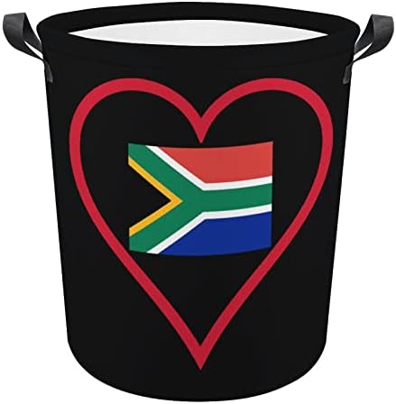 Aşk South_Africa Kırmızı Kalp çamaşır sepeti Katlanabilir Uzun Boylu Giysi Sepeti Kolları ile saklama çantası