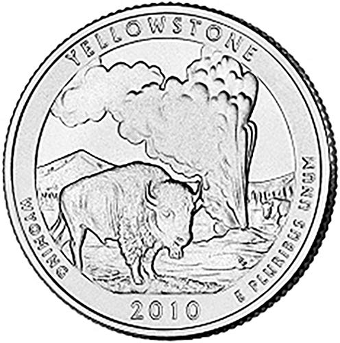 2010 P Saten Kaplama Yellowstone Wyoming Ulusal Parkı NP Çeyrek Seçimi Dolaşımsız ABD Darphanesi