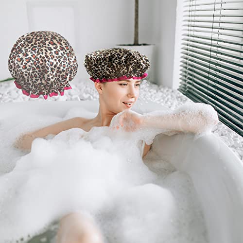 ZKLLGHE Duş Başlığı Kadınlar için, 1 Adet Duş Şapka Su Geçirmez Çift Katmanlı Yeniden Kullanılabilir Elastik Banyo Kapakları