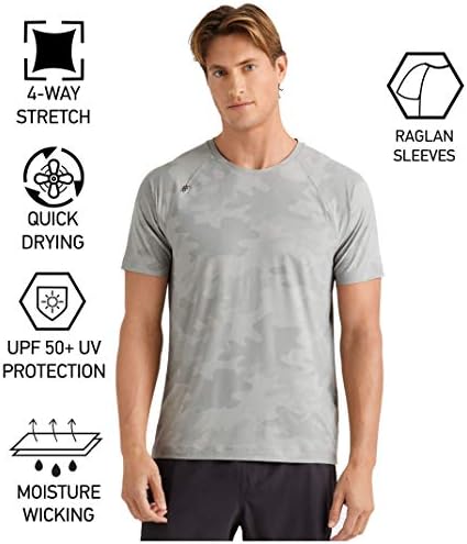 Rhone erkek Saltanatı Kısa Kollu Egzersiz Gömlek, Anti-Koku, Nem Esneklik, Hızlı Kuru Teknolojisi