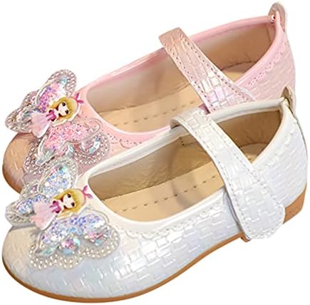 Qvkarw Moda Yaz Çocuk Sandalet Kızlar Rahat Ayakkabılar Düz Tabanlı Hafif Taklidi Yay Karikatür Çiçek Kız Ayakkabı (Pembe,