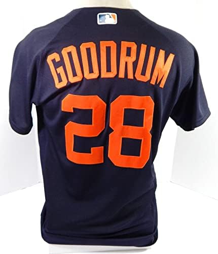 2020 Detroit Tigers Niko Goodrum 28 Oyun Verilen Pos Kullanılan Donanma Forması ST 42 7 - Oyun Kullanılan MLB Formaları