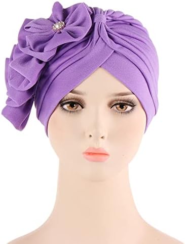 Bayan Casual Katı Şapka Kap Şapkalar islami türban Kap Çiçekler Kafa Hımbıl Şapkalar Kadınlar için Moda Şapkalar Bere Şapka