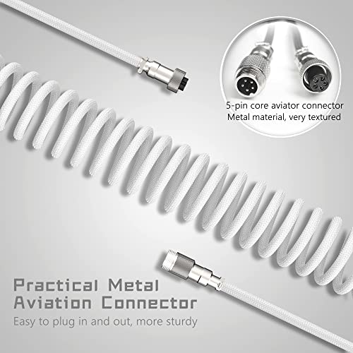 XVX Sarmal Kablo-Ayrılabilir Aviator Sarmal Klavye Kablosu Tip C'den USB'ye Oyun Klavyesi ve Cep Telefonu için A Mix 5.9