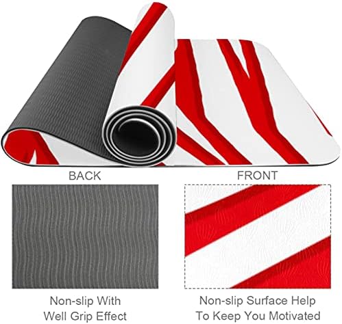 Siebzeh Kırmızı ve Beyaz Zebra Baskı Arka Plan Premium Kalın Yoga Mat Çevre Dostu Kauçuk Sağlık ve Fitness Her Türlü Egzersiz