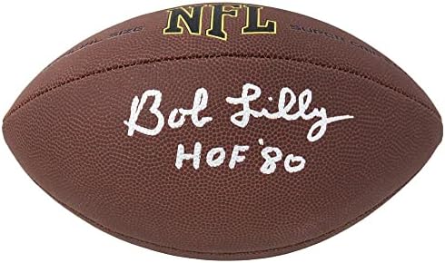 Bob Lilly İmzalı Wilson Süper Kavrama Tam Boy NFL Futbol w/HOF'80 - İmzalı Futbol Topları