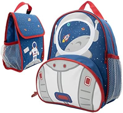 Çocuklar öğle yemeği çantası ile erkek ve kız çocuklar için yürümeye başlayan sırt çantası - Uzay astronot sırt çantası ve