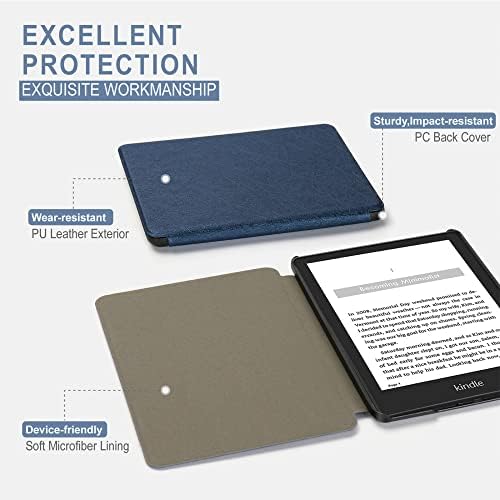 6 Yepyeni Kindle(11. Nesil-2022 Sürümü),Kindle 2022 6 inç için Otomatik Uyku/Uyandırma Özellikli Slim Fit Stand Kapağı (Kindle
