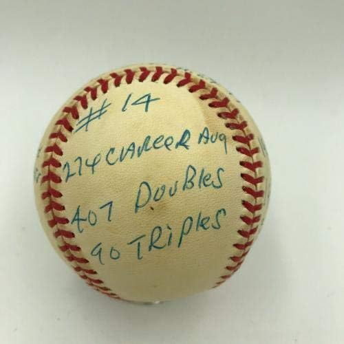 Güzel Ernie Banks İmzalı İmzalı Ağır Yazılı STAT Beyzbol RJ COA İmzalı Beyzbol Topları İmzaladı