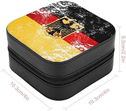 Retro Almanya arması Bayrağı kadın Premium Seyahat Küçük Mücevher kolye kutusu Yüzük Depolama Organizatör Mini Vitrin
