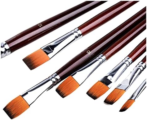 WALNUTA Iki Renkli Naylon Düz Tepe Yağ Kalem 12 Takım Fırçalar Sanat Suluboya Fırçaları Boya Fırçaları (Renk : A)