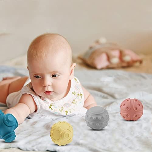 ATKSUNIEE Bebek Yumuşak Dokulu Top Seti, Duyusal Top Oyuncaklar, Ses ve Banyo Oyuncakları Topları için uygun Bebek Duyusal