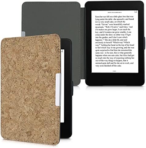 kwmobile Mantar Kılıf Kindle Paperwhite ile Uyumlu - Kitap Tarzı Koruyucu e-Okuyucu Kapak Kapak Folio Kılıf-Açık Kahverengi