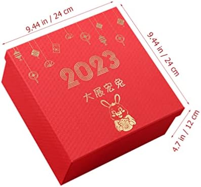 Cabilock Düğün Dekoru Çin Yeni Yılı Hediye Kutusu Kırmızı Kağıt Parti İkram Kutuları 2023 Tavşan Yılı Süslemeleri Çin Ay