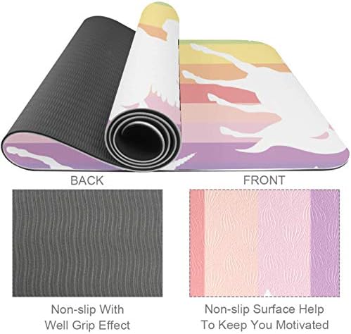 Siebzeh Unicorn ve Yıldız Desen Premium Kalın Yoga Mat Çevre Dostu Kauçuk Sağlık ve Fitness Kaymaz Mat Her Türlü Egzersiz