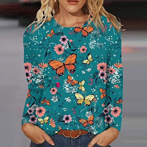 Kadın Ayçiçeği Grafik T Shirt Sevimli Komik Uzun Kollu Casual Pamuk Tee Üstleri Sonbahar Giysileri Kadınlar için