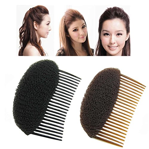 AnHua ® 2 ADET Büyüleyici BUMP IT UP Hacim Ekler Yapmak Arı Kovanı saç şekillendirici Ekleme Aracı Saç Tarağı Siyah / Kahverengi