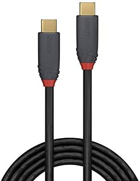 LİNDY 0.5 m USB 3.2 Tip C Kablo, 5A PD, Şarbon Hattı