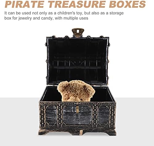 Cabilock Kız Oyuncakları Korsan Korsan Hazine Sandığı Retro Hazine Sandığı Kutusu Korsan Hatıra Mücevher Kutusu Vintage Dekoratif
