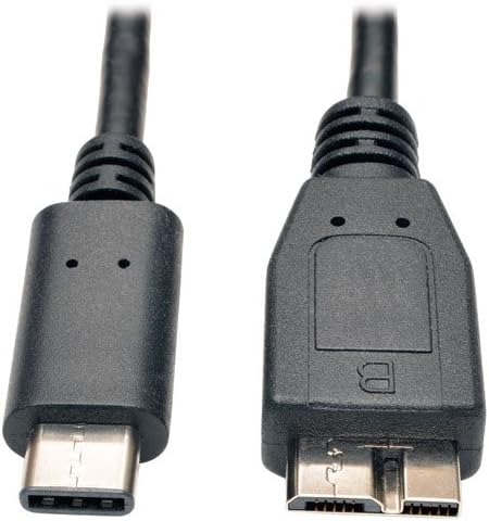 Tripp Lite USB 3.1 Gen 1 Kablo, USB-C (Tip-C)-USB 3.0 Micro-B, 5 Gbps (U426-003),Siyah